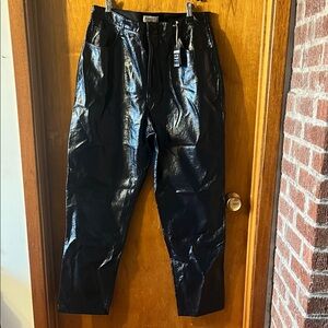 Abercrombie & Fitch Shiny Black Vegan Leather Pants 33/16